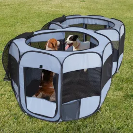 2-in-1 Dog Playpen, 58'' Pop Up Cat Puppy Pet Playpen, Indoor Outdoor Cats Enclosed, Cat Tent Crate Cage Kennel, Portable Playpen for Kitten and Small Animals(No Divider, Unified Space)