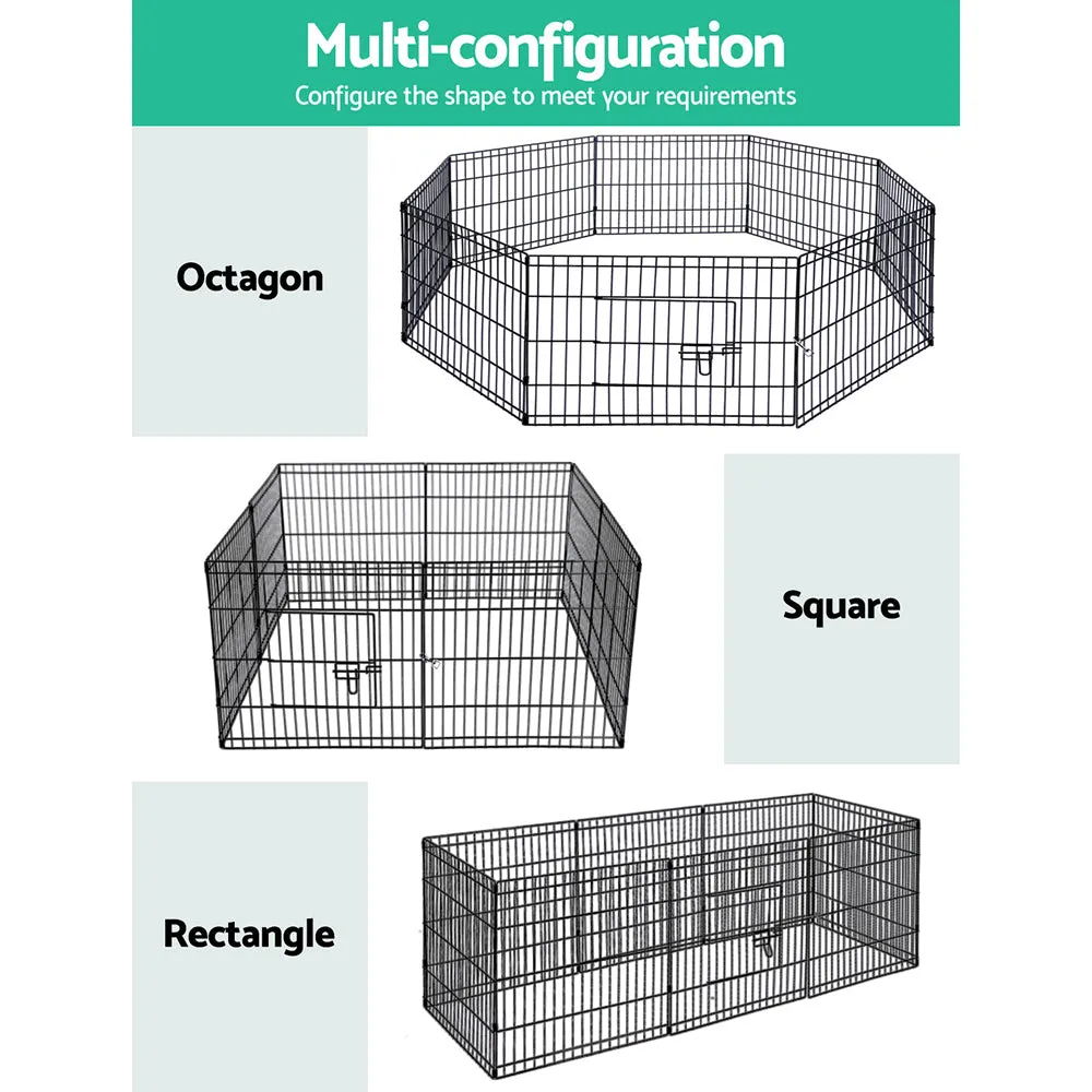 2x24" 8 Panel Dog Playpen | Pet Fence Exercise Cage Enclosure Play Pen