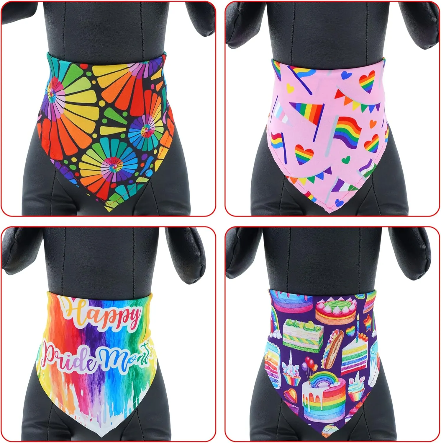 30 Pcs Rainbow Small Dog Bandanas Bulk 25 Inch Pride Dog Bandanas for Medium Dogs Breed LGBT Dogs Bandana Large Cats Grooming M