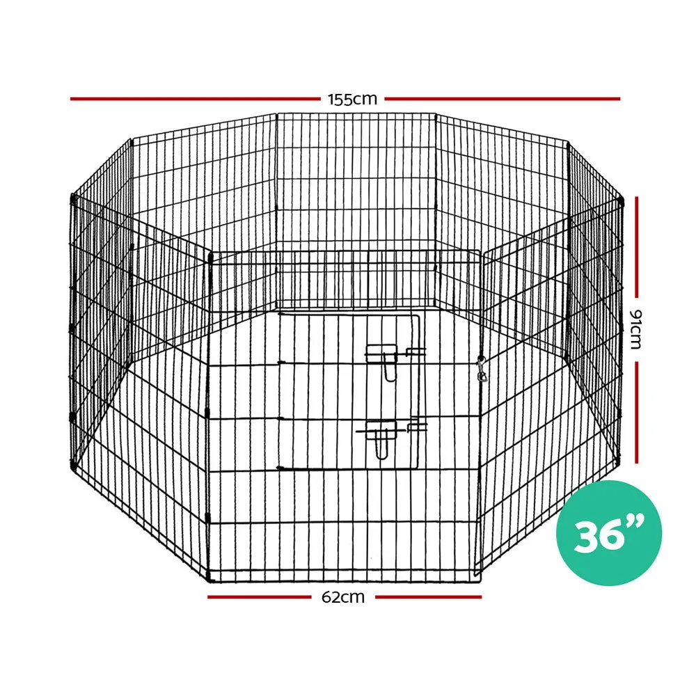 36" 8 Panel Dog Playpen | Pet Fence Exercise Cage Enclosure Play Pen