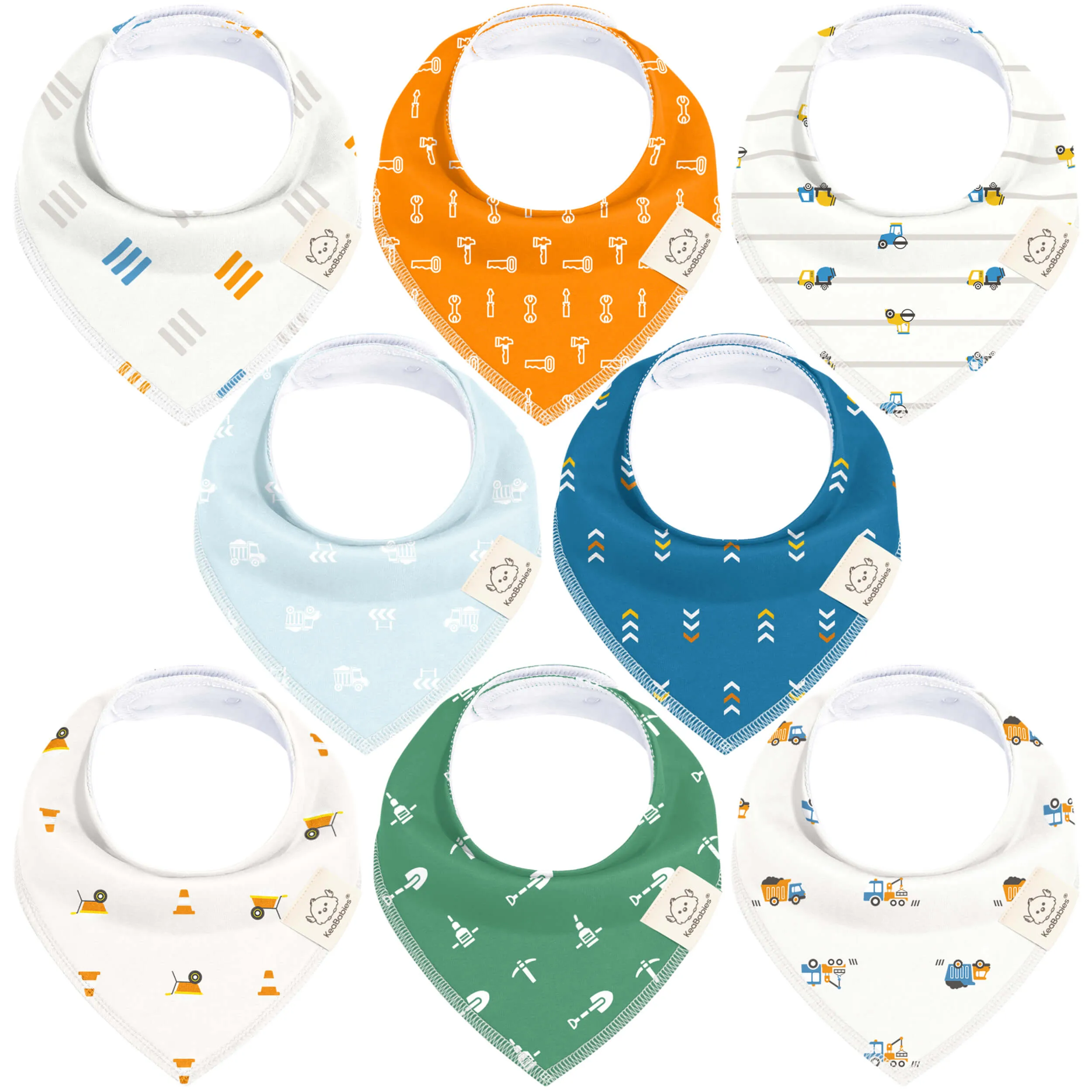 8-Pack Organic Bandana Bibs (Boy)