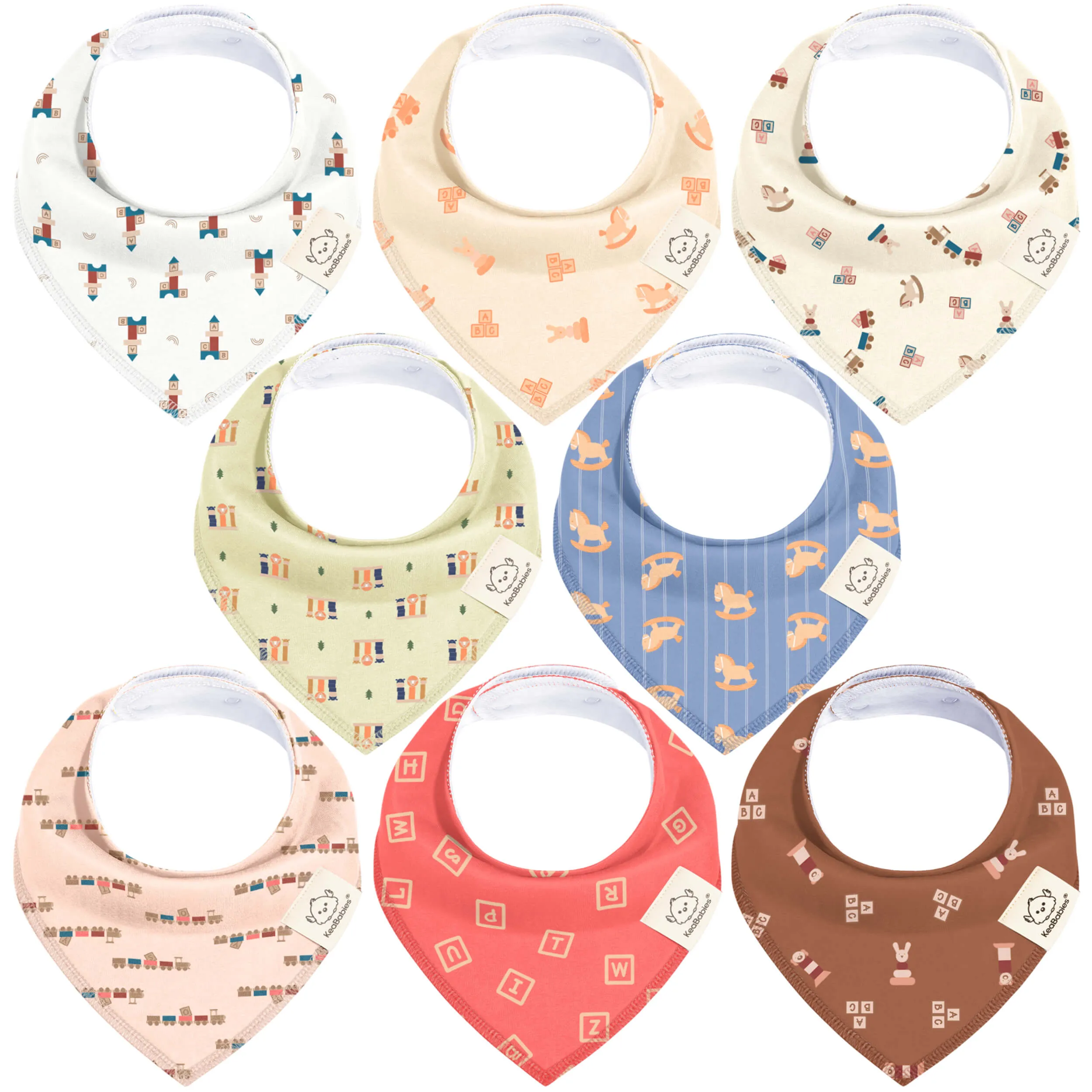 8-Pack Organic Bandana Bibs (Boy)