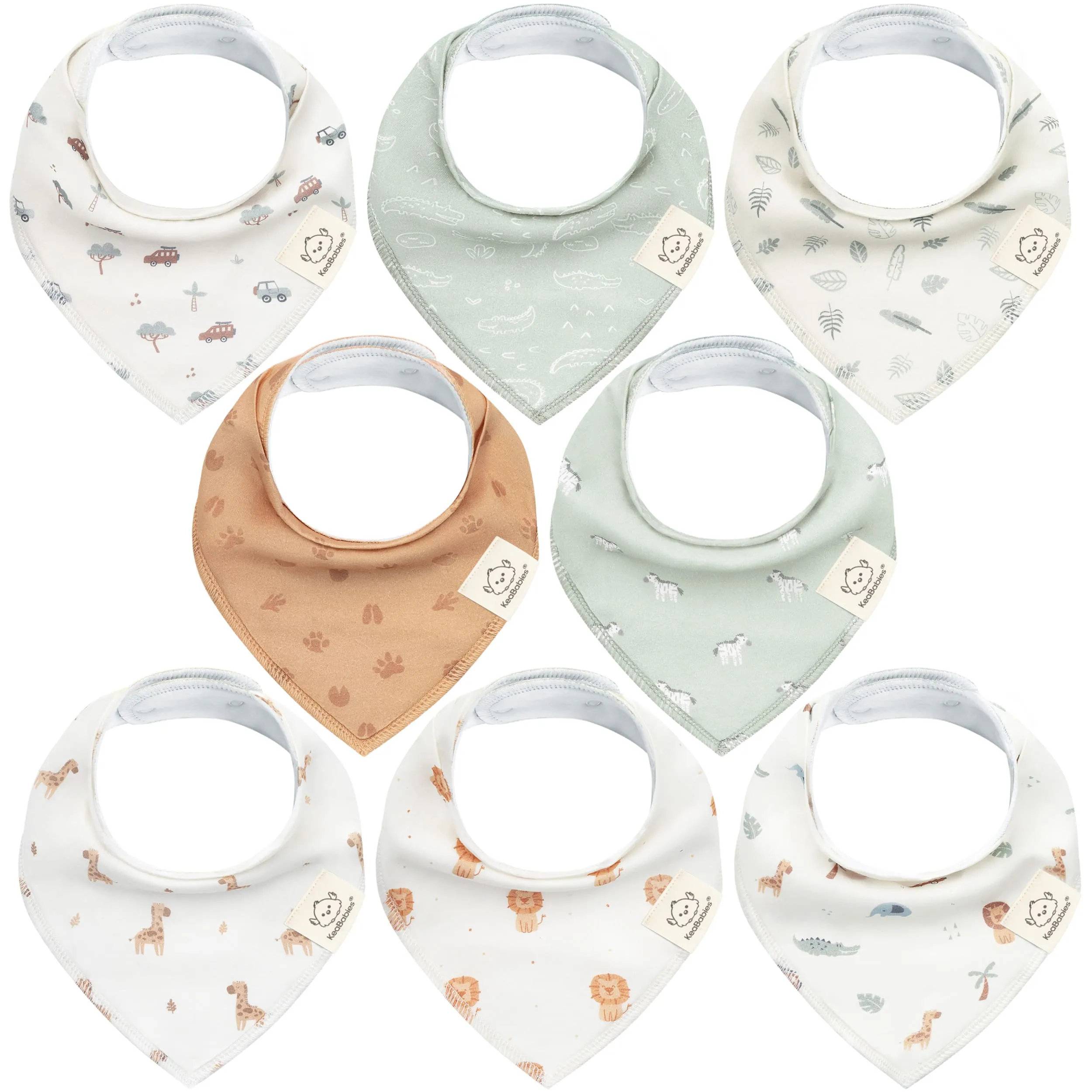 8-Pack Organic Bandana Bibs (Boy)