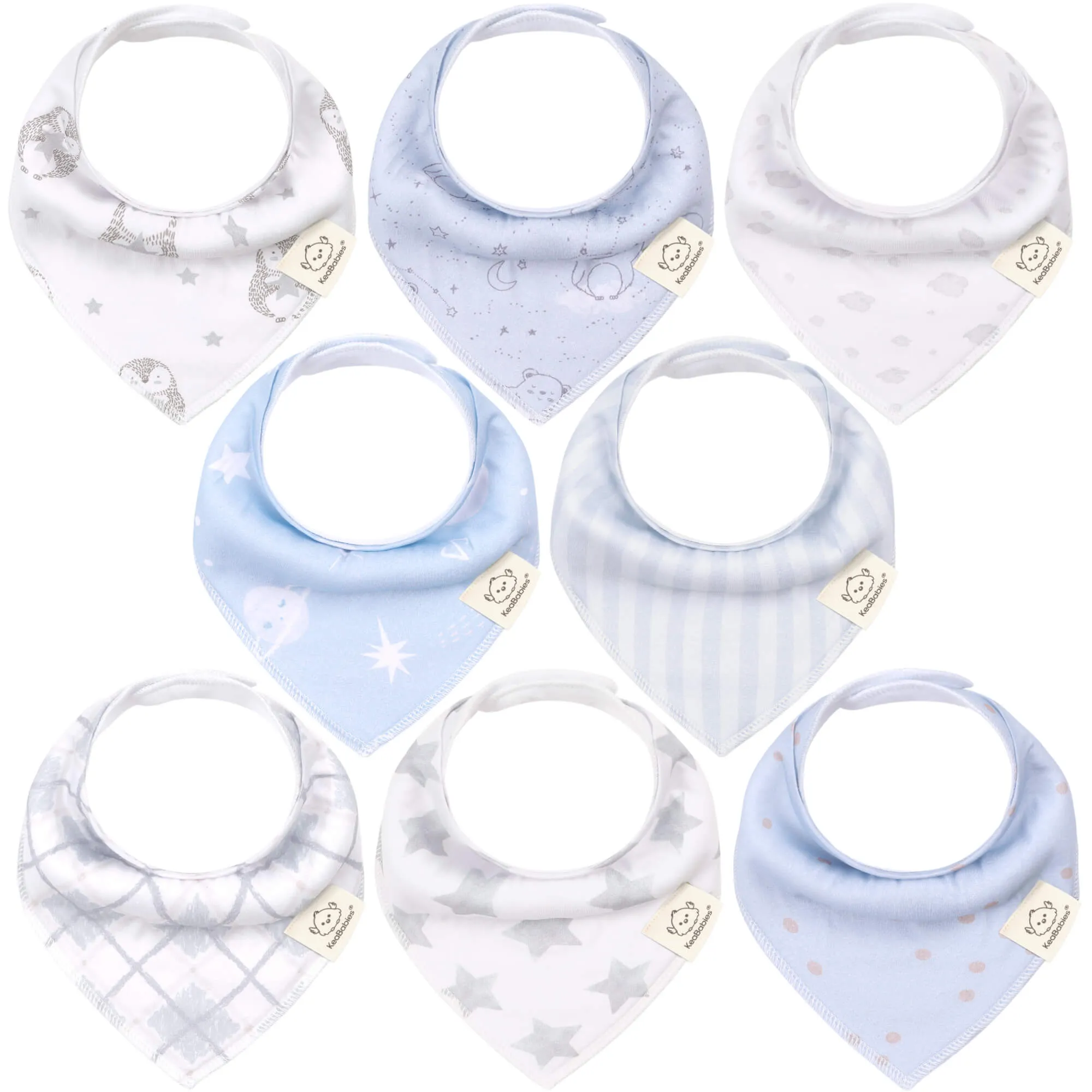 8-Pack Organic Bandana Bibs (Boy)