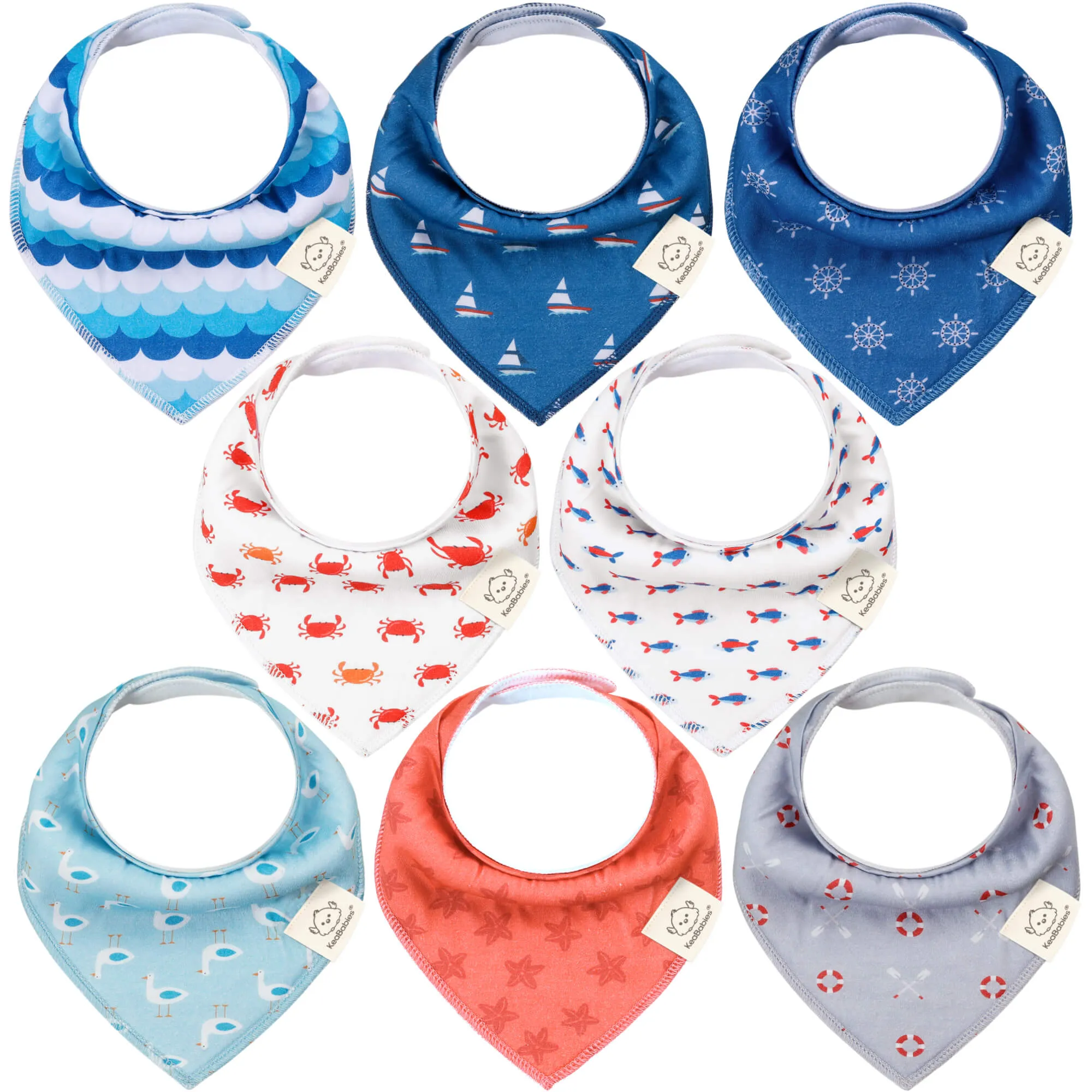 8-Pack Organic Bandana Bibs (Boy)