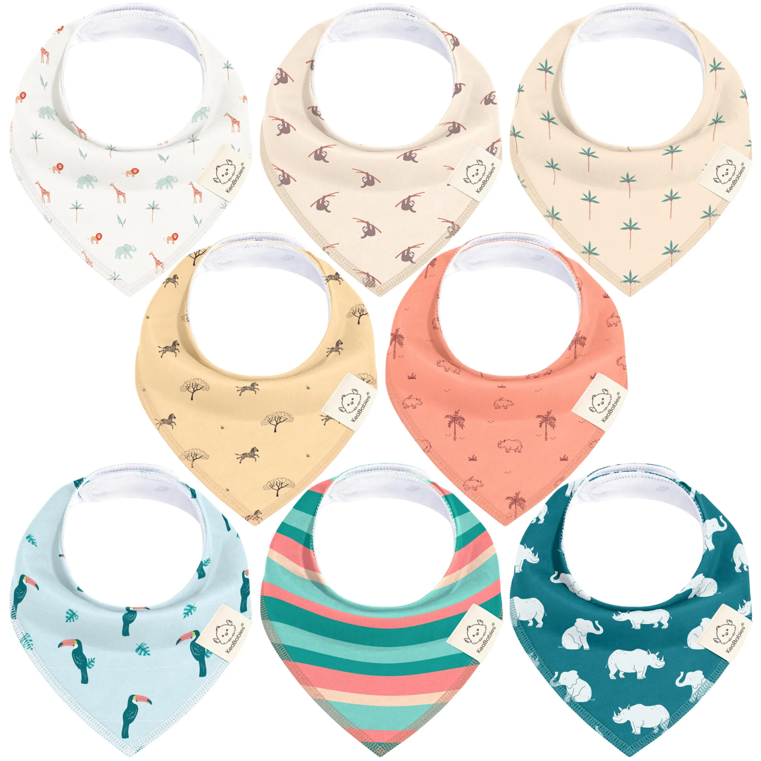 8-Pack Organic Bandana Bibs (Boy)