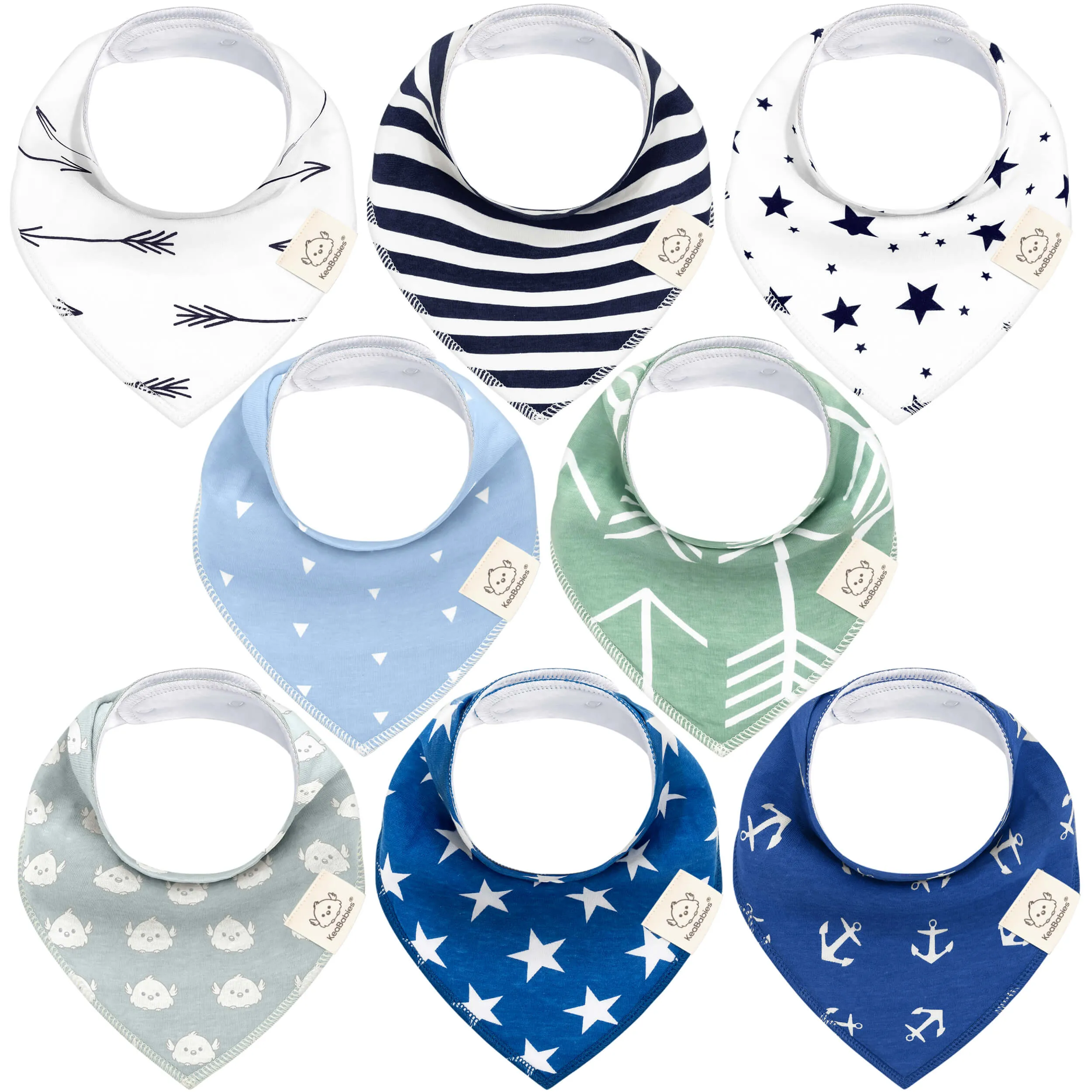 8-Pack Organic Bandana Bibs (Boy)