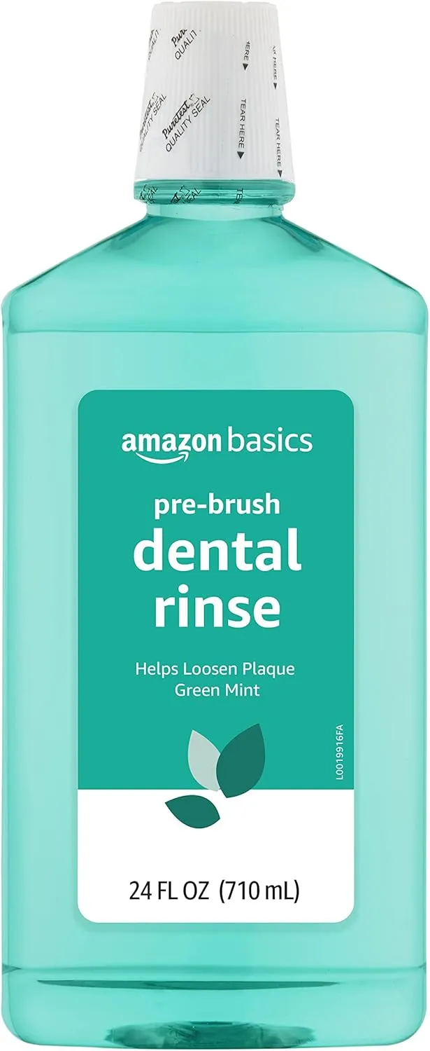 Amazon Basics Pre-Brush Dental Rinse, Green Mint, 24 Fluid Ounces, 1-Pack (Previously Solimo)
