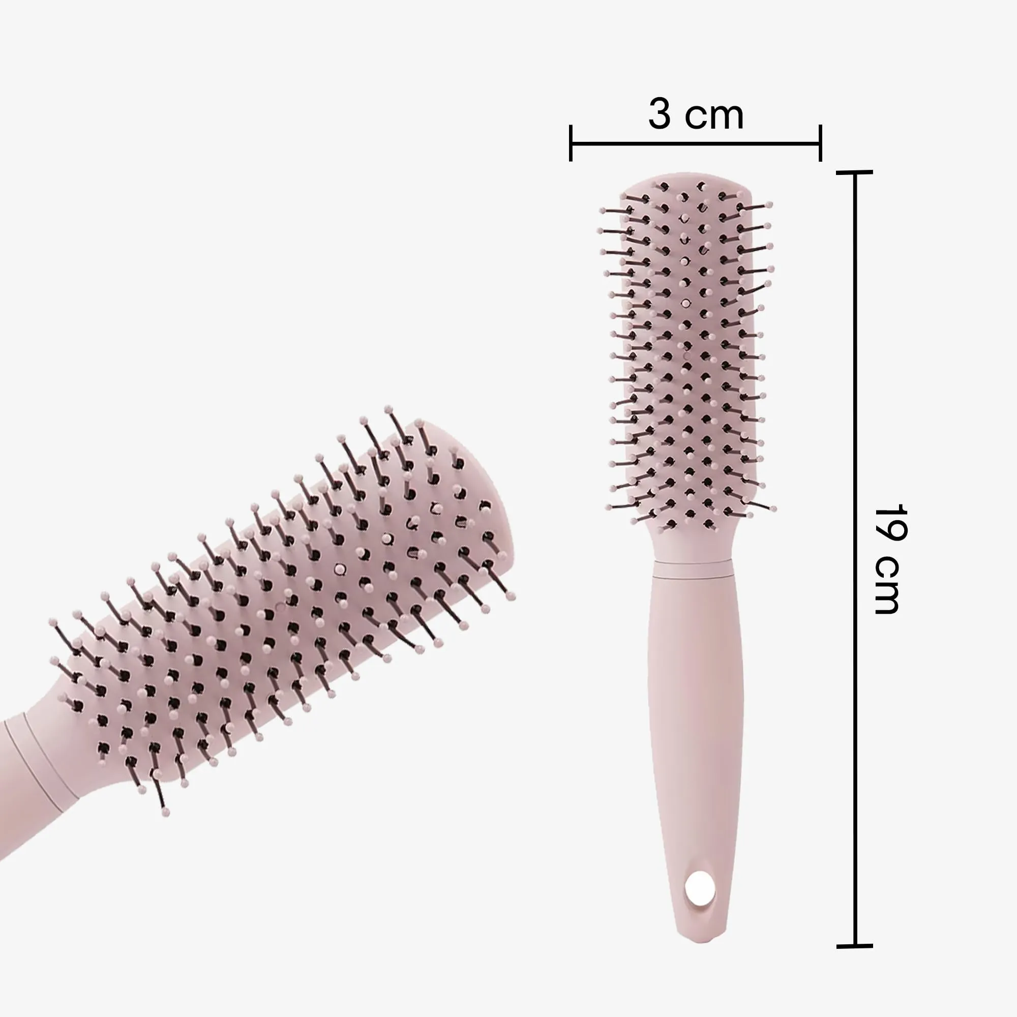 Anko Mini Grooming Flat Hair Brush with Strong & flexible nylon bristles | Anti static ball tips, For Grooming, Volumising & Back Brushing.
