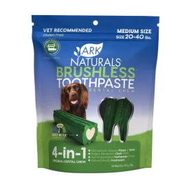 Ark Naturals BREATH-LESS Brushless-Toothpaste Dental Chew for Medium Dogs