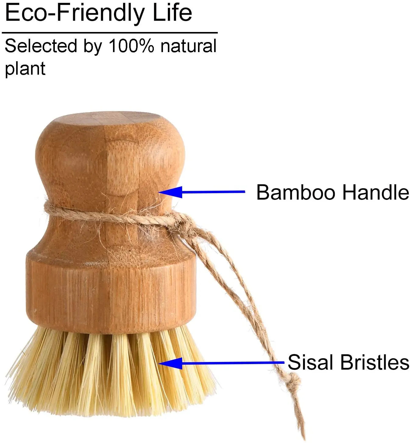 Bamboo Dish Scrub Brushes Set of 12