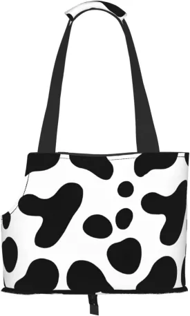 Black Leopard Printed Foldable Pet Bag - Portable Puppy Cat Travel Handbag Tote,Pet Carrier Backpacks.