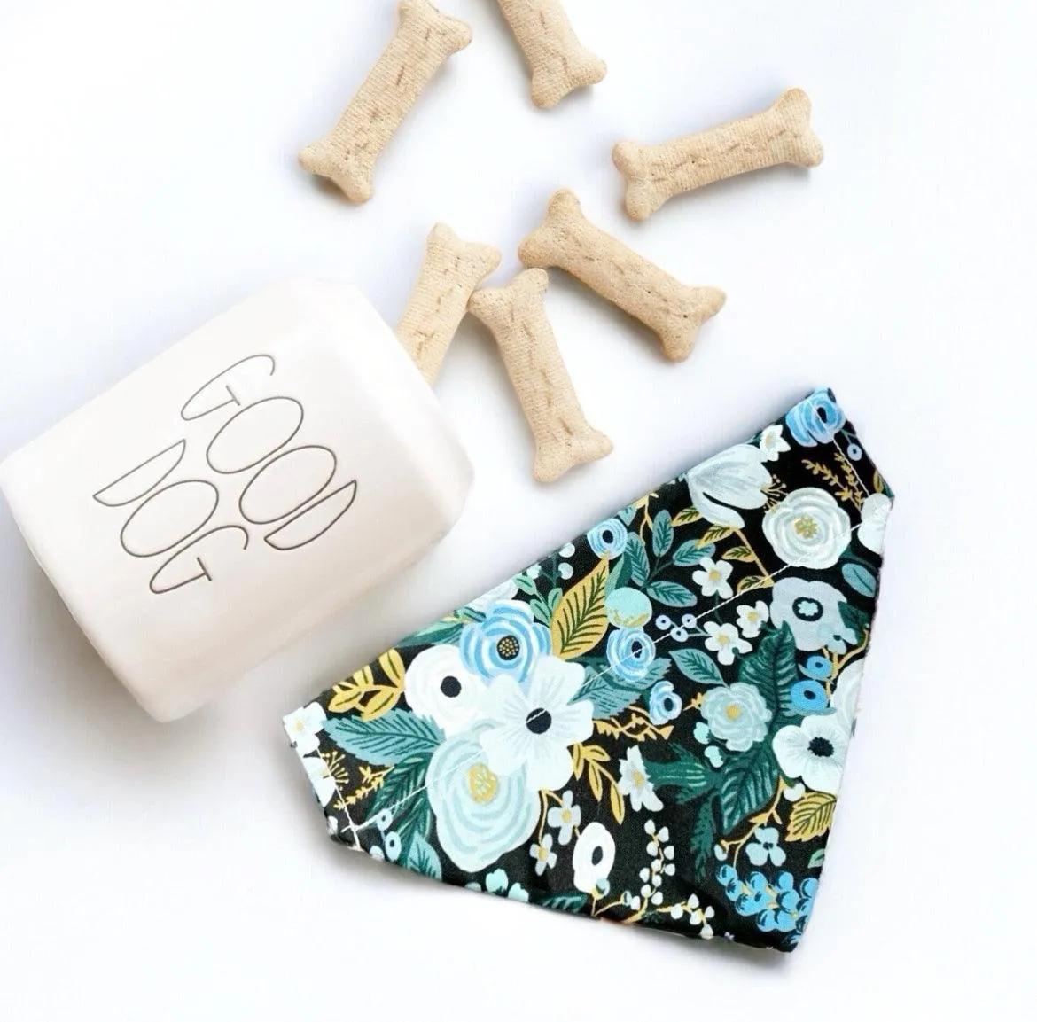 Blue Floral Rifle Paper Co Dog Bandana