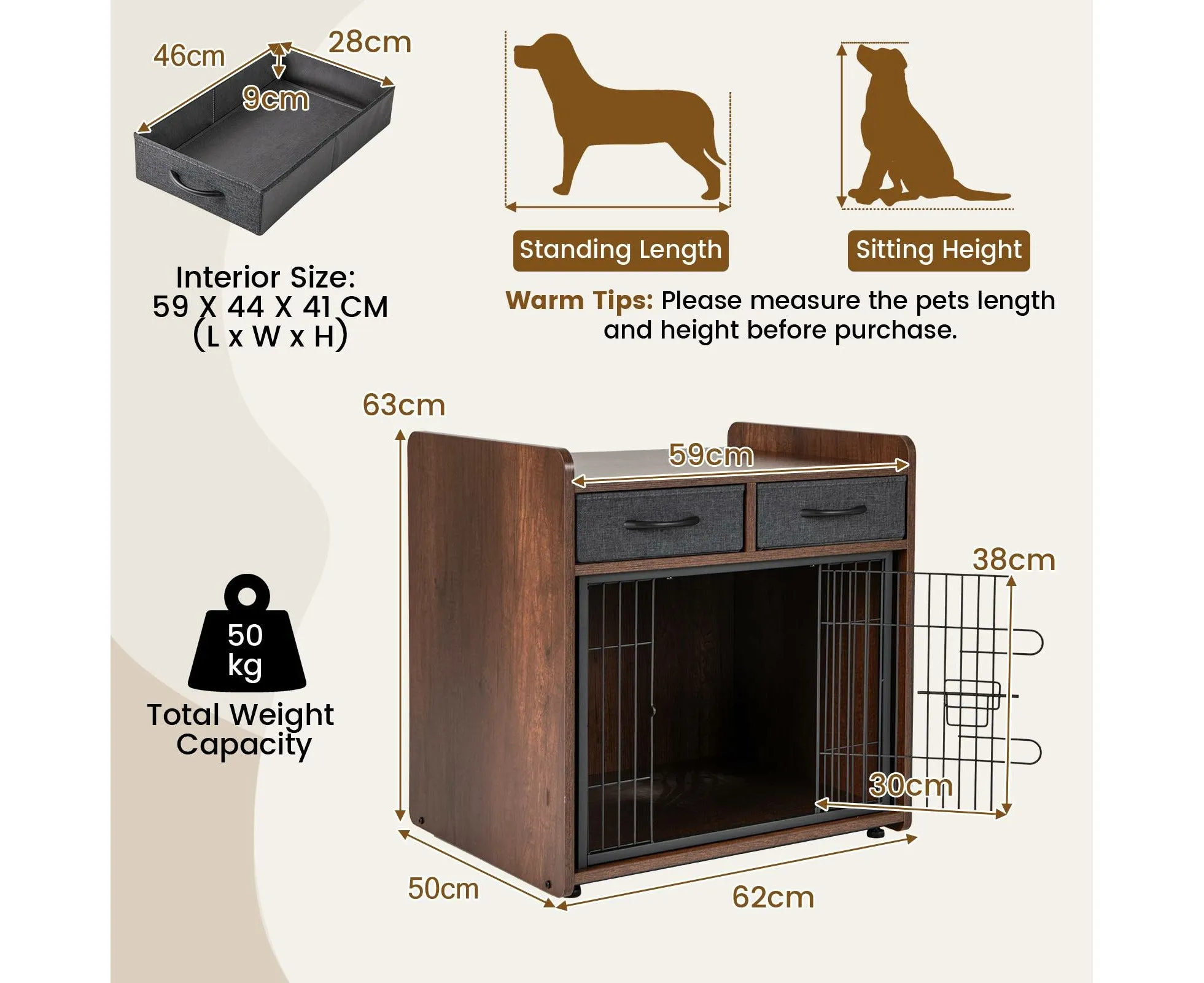 BRÉMIS Vault Dog Crate End Table