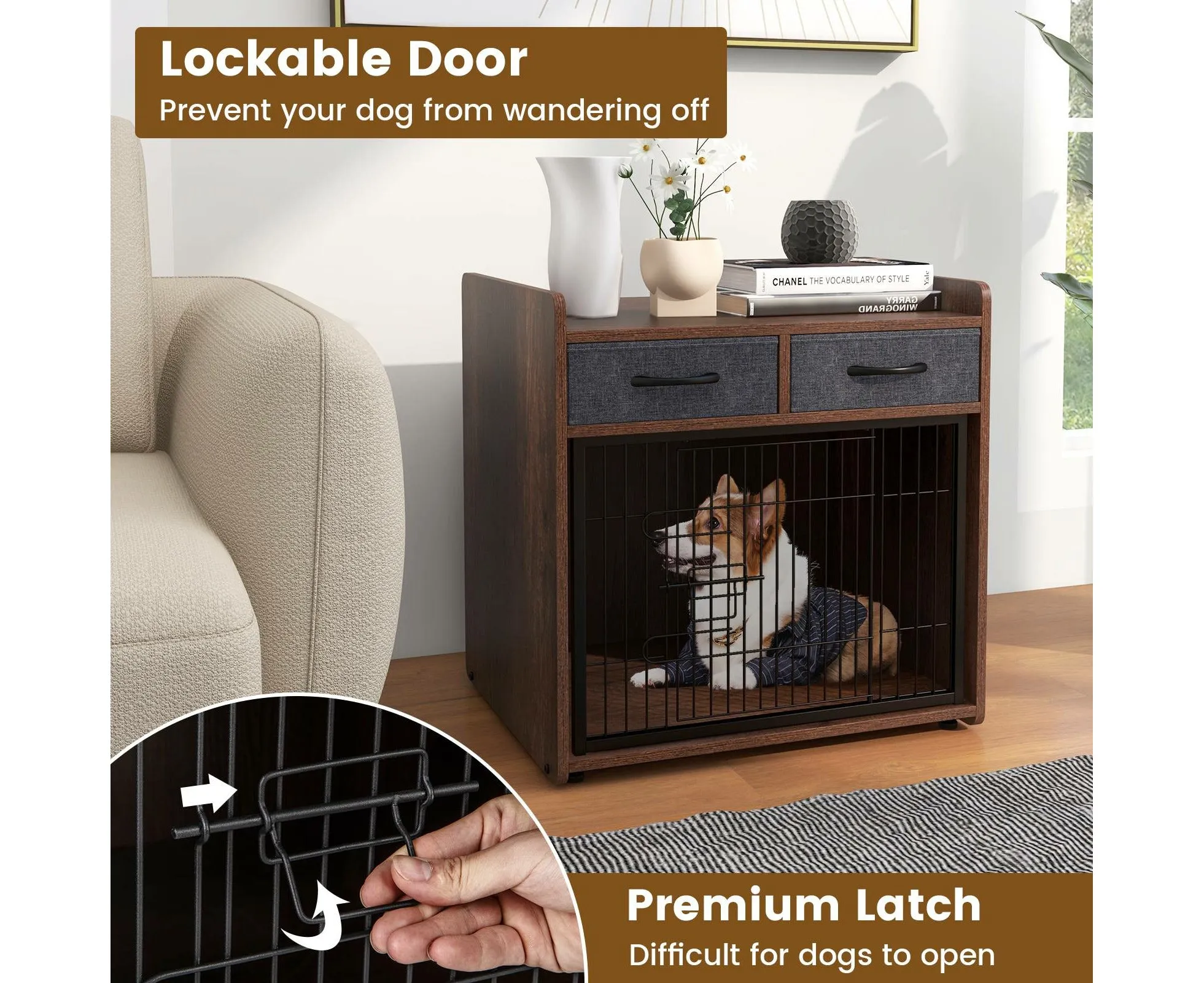 BRÉMIS Vault Dog Crate End Table