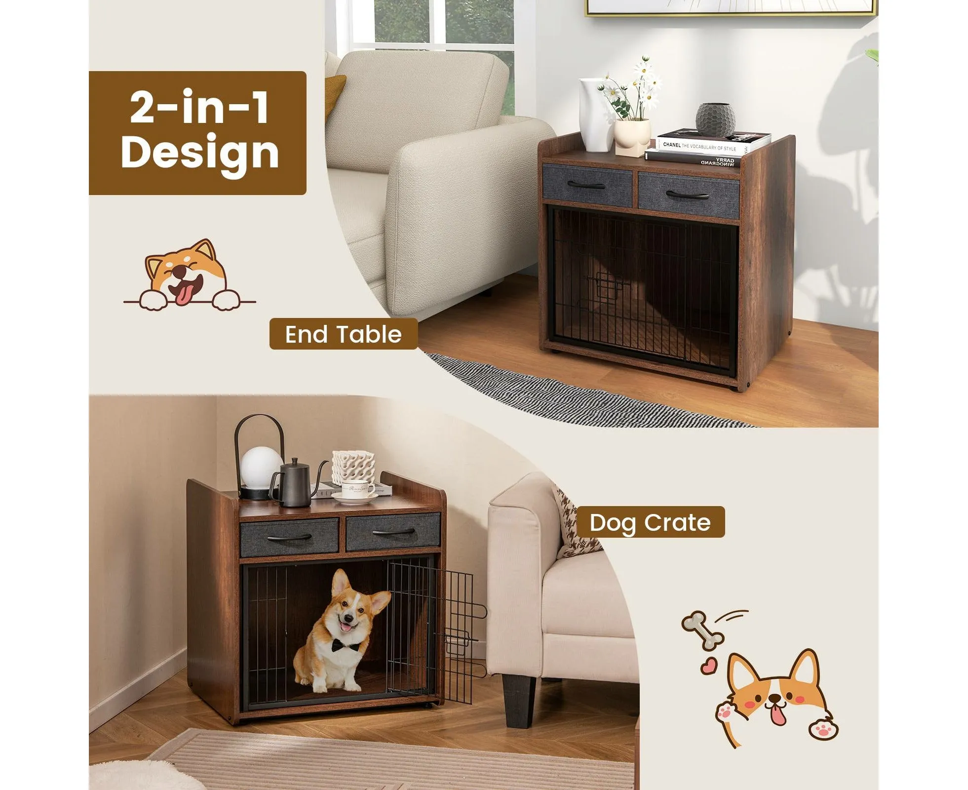 BRÉMIS Vault Dog Crate End Table