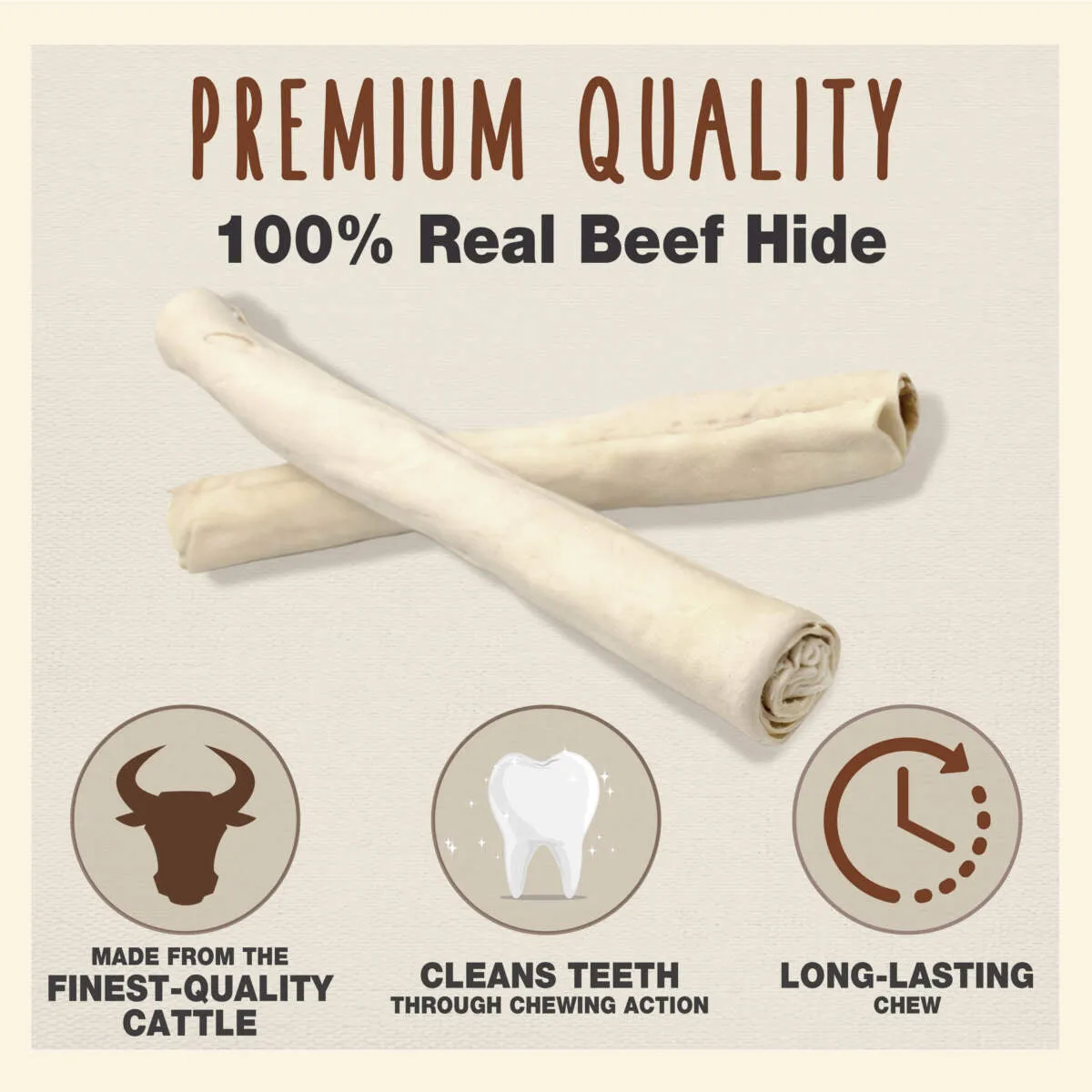 Cadet Premium Grade Beef Hide Retriever Rolls 4-Pack, Dog Chews