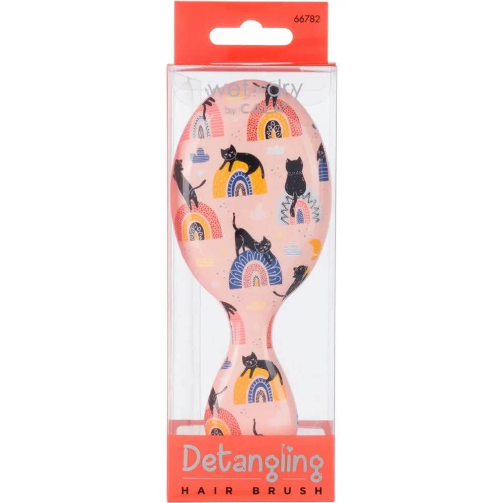 Cala Wet-N-Dry Mini Detangling Hair Brush (Cats Rainbows)