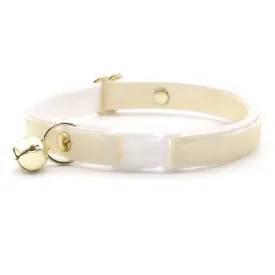 Cat Collar - "Velvet - Chantilly Cream" - Light Beige Ivory Velvet Cat Collar / Breakaway Buckle or Non-Breakaway / Cat, Kitten   Small Dog Sizes