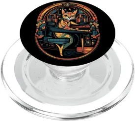 Cat Pianist Piano Player Kitten Music Musician Cats Lover PopSockets PopGrip for MagSafe