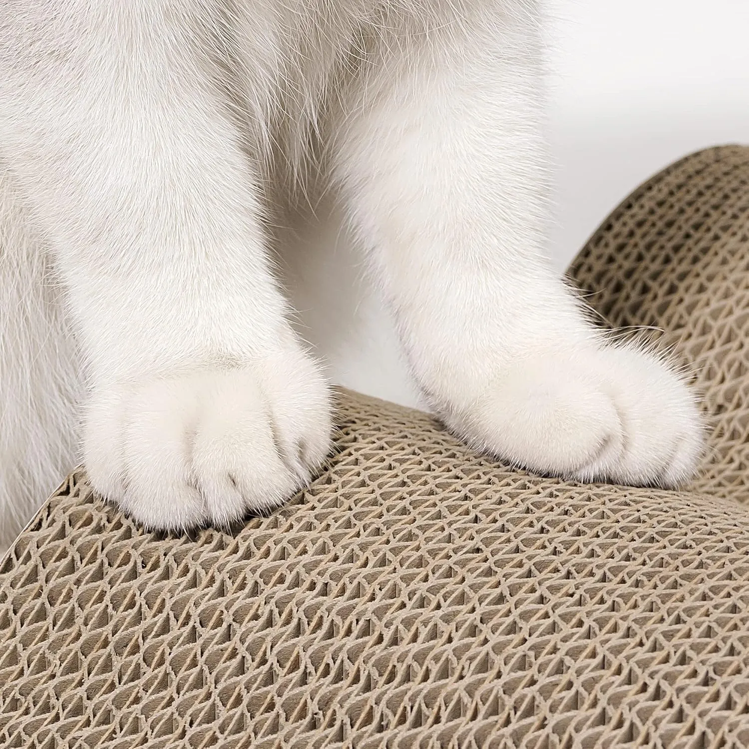 Cat Scratcher, Curved Scratch Pad, Durable Corrugated Cardboard Scratching Board for Indoor Cats, Heavy Duty, Double-Sided Usability, Recyclable with Catnip