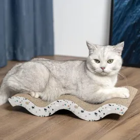 Cat Scratcher, Curved Scratch Pad, Durable Corrugated Cardboard Scratching Board for Indoor Cats, Heavy Duty, Double-Sided Usability, Recyclable with Catnip