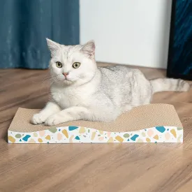 Cat Scratcher, Curved Scratch Pad, Durable Corrugated Cardboard Scratching Board for Indoor Cats, Heavy Duty, Double-Sided Usability, Recyclable with Catnip
