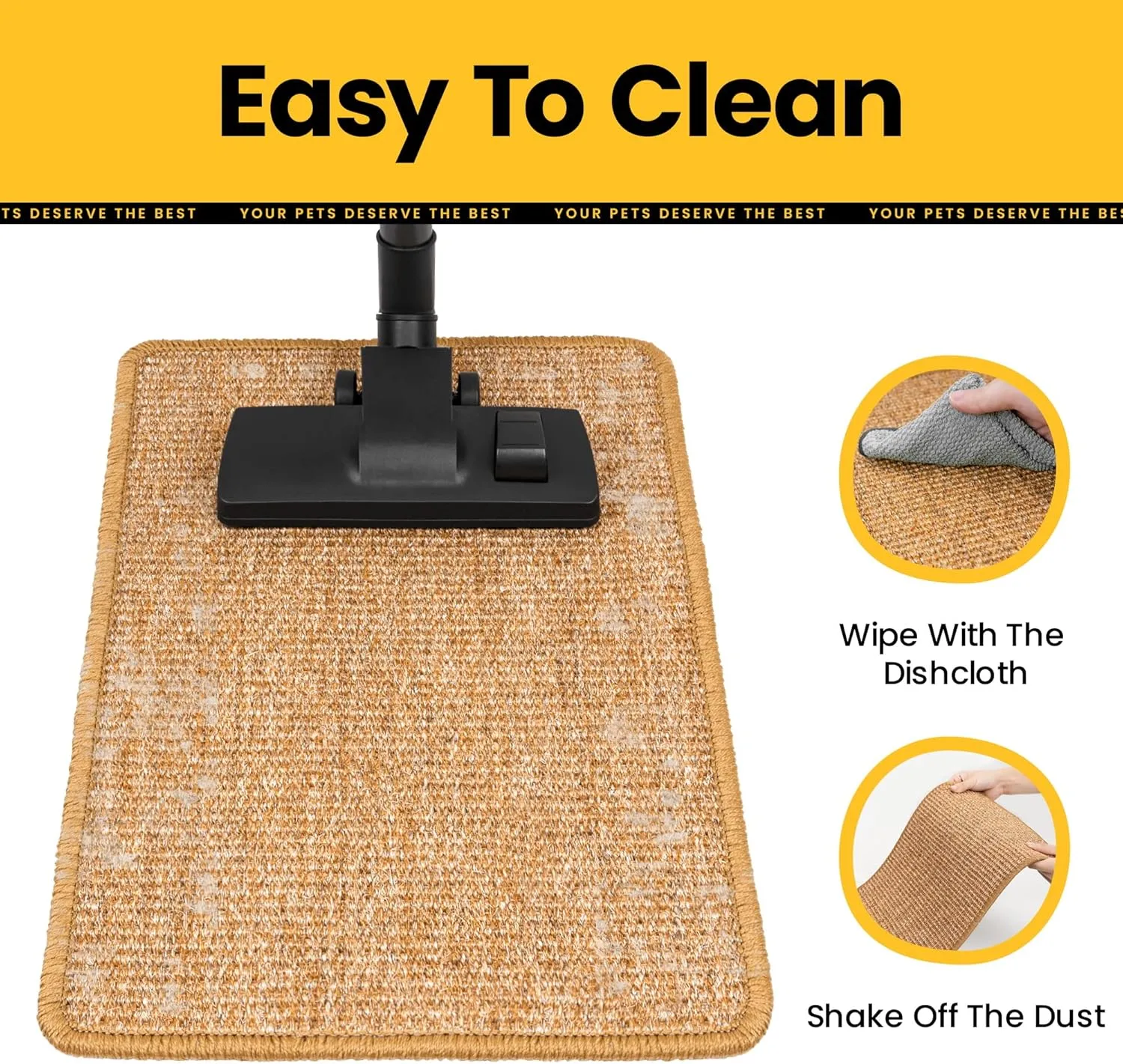 Cat Scratcher Mat,Natural Sisal Cat Scratch Pad,Horizontal Floor Cat Scratching Pads Rug for Indoor Cats Grinding Claws Nails,Cat Furniture Protector for Couch & Carpets & Sofas