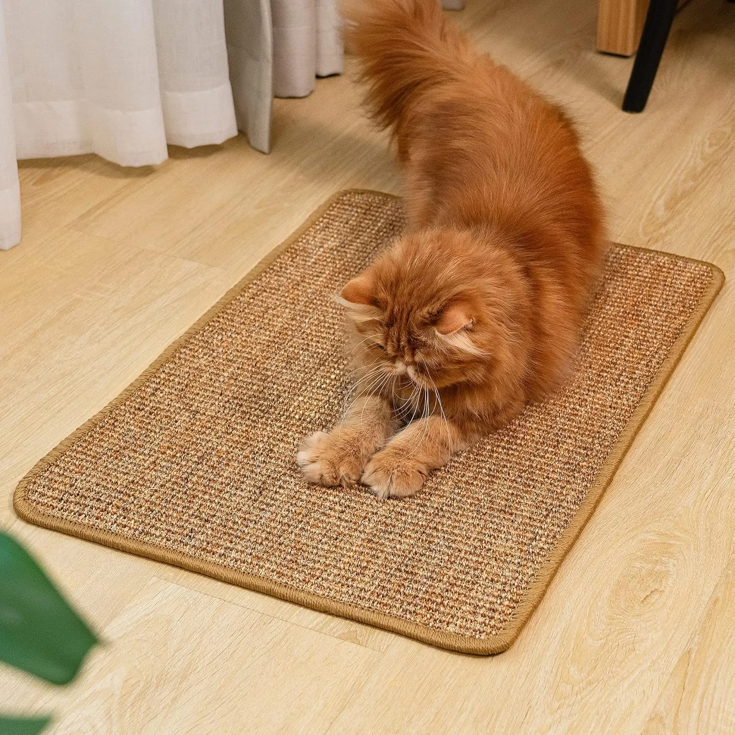 Cat Scratcher Mat,Natural Sisal Cat Scratch Pad,Horizontal Floor Cat Scratching Pads Rug for Indoor Cats Grinding Claws Nails,Cat Furniture Protector for Couch & Carpets & Sofas
