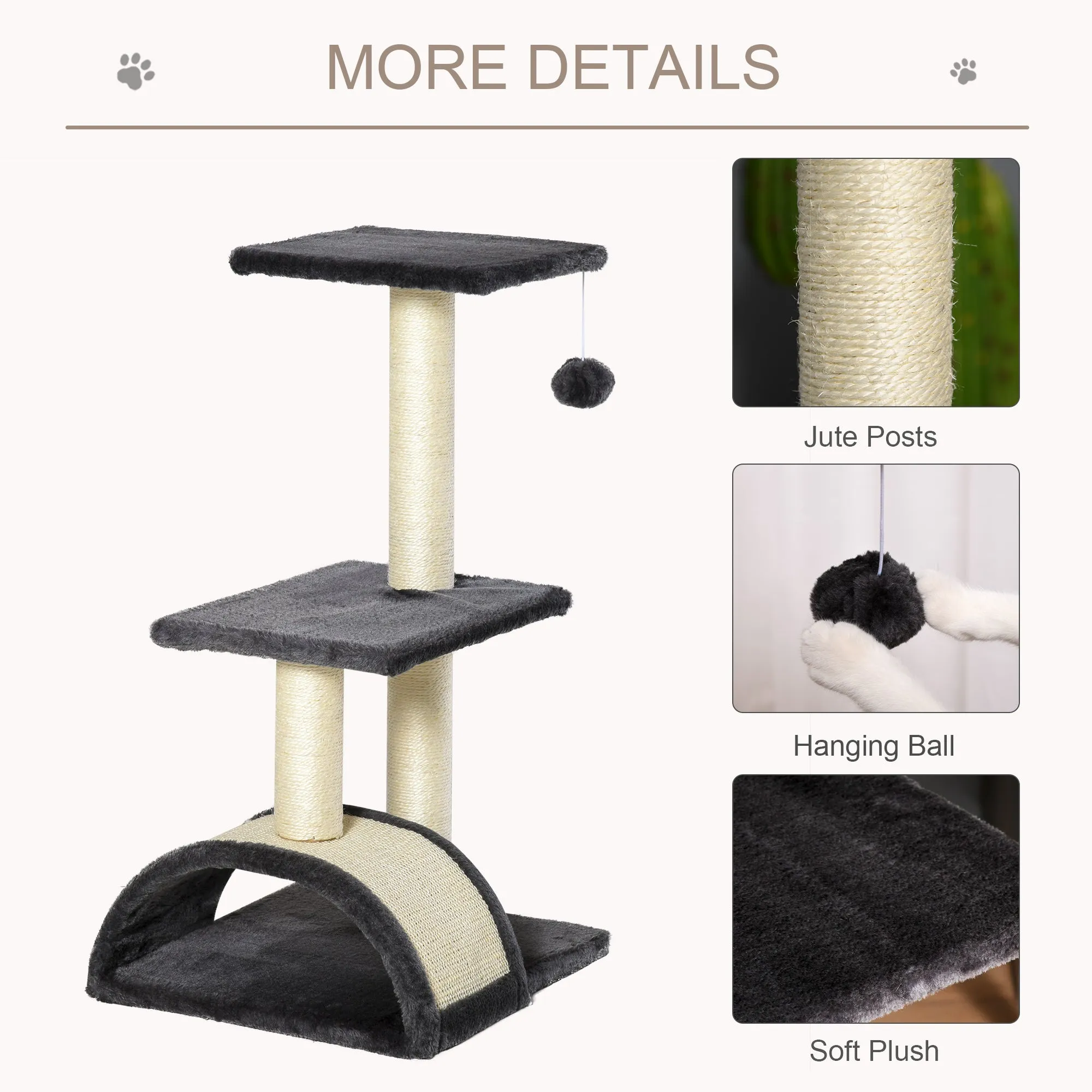 Cat tree Tower 72cm Climbing Activity Centre Kitten-Grey