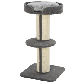 Cats 2-Tier Scratching Tree w/ Bed Grey