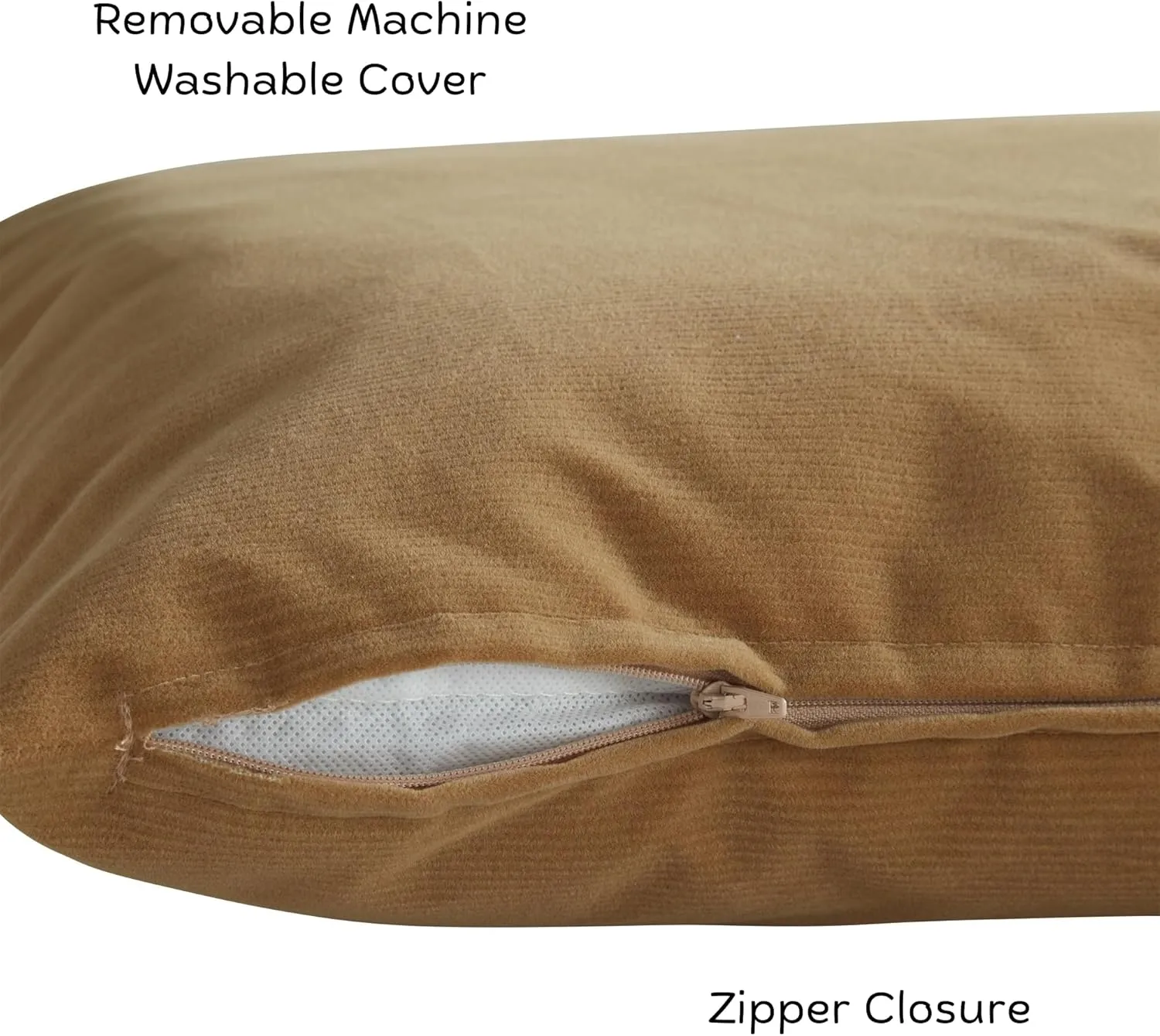 Charlie Corduroy Reversible Pillow Dog Bed with Removable Cover, Fawn, Large (48" x 36")