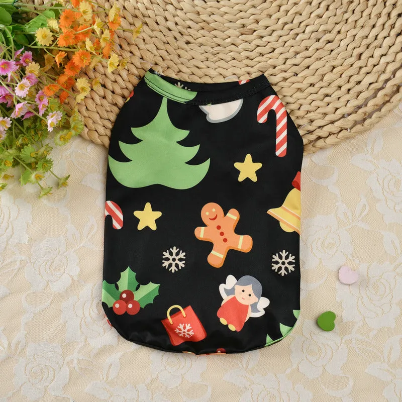 Christmas Pet Vest Shirt Dog Apparel Clothes