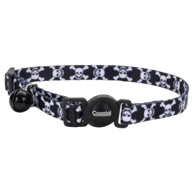 Coastal Safe Cat Adjustable Fashion Breakaway Collar for Cats Black Skulls