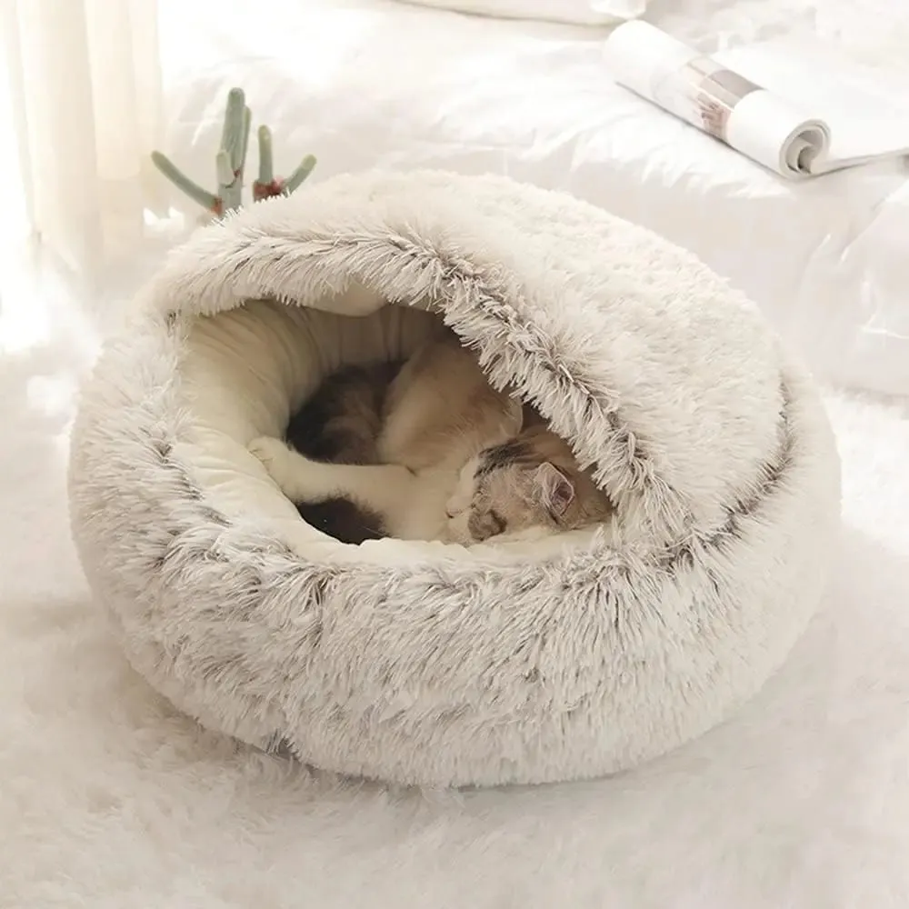 Comfort Cave™ -  Soft Plush Calming Cat Bed