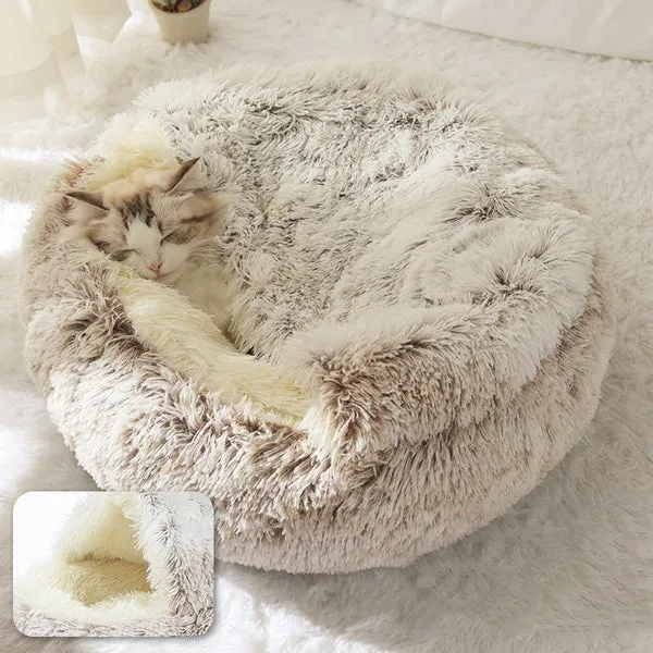 Comfort Cave™ -  Soft Plush Calming Cat Bed