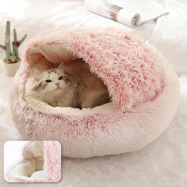 Comfort Cave™ -  Soft Plush Calming Cat Bed