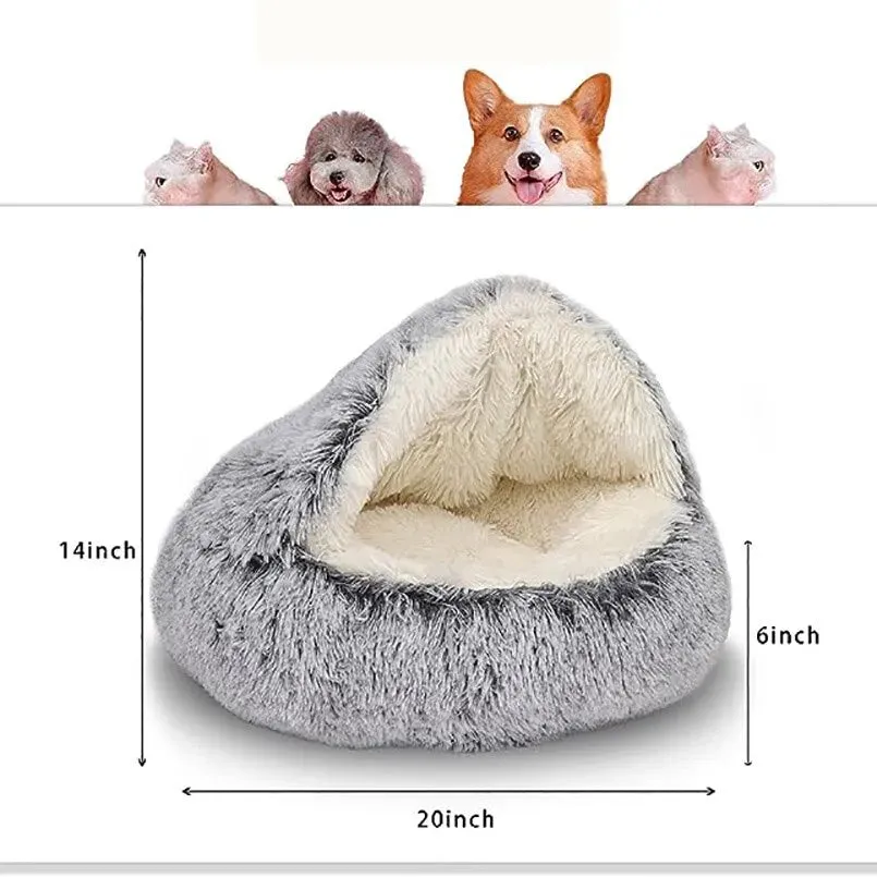 Comfort Cave™ -  Soft Plush Calming Cat Bed