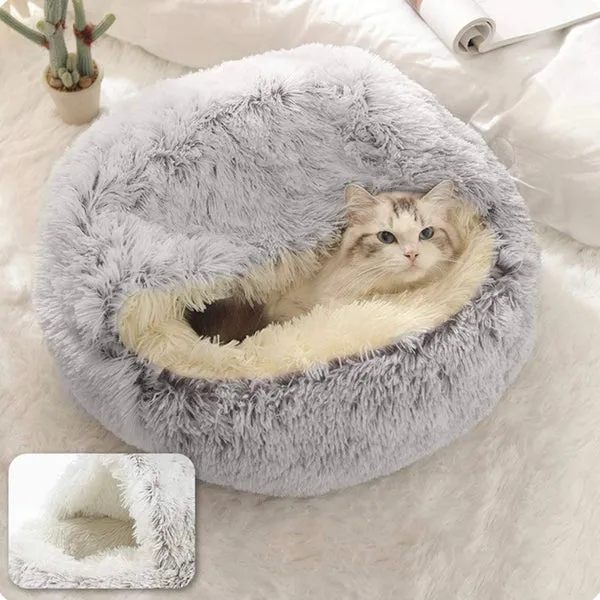 Comfort Cave™ -  Soft Plush Calming Cat Bed