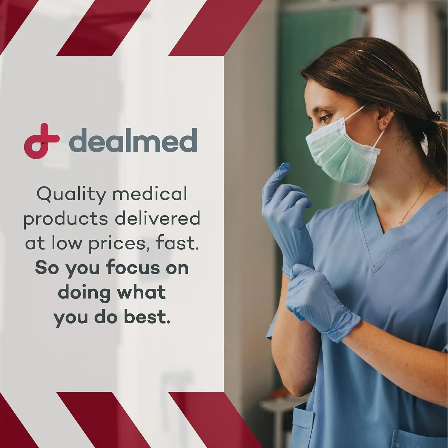 Dealmed Nitrile Gloves  Pallet of Size Medium Disposable Nitrile Gloves, Non-Irritating Latex Free, Multi-Purpose Use for a First Aid Kit and More (84 Cases)