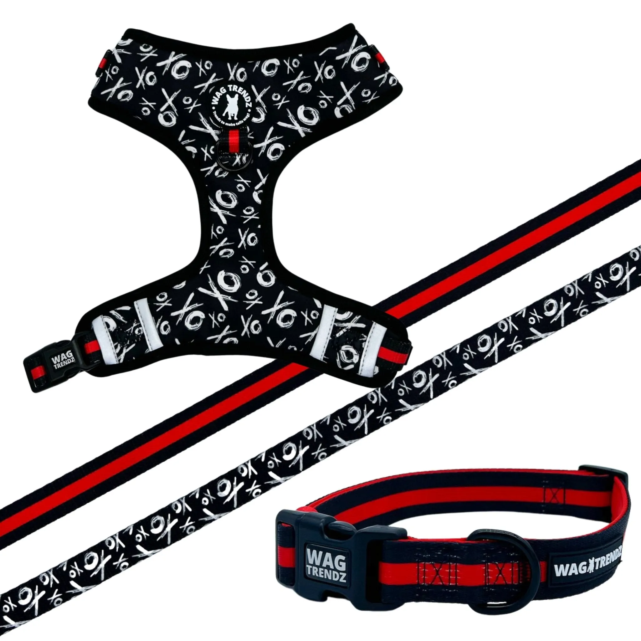 Dog Collar, Harness and Leash Set | XO Hugs & Kisses