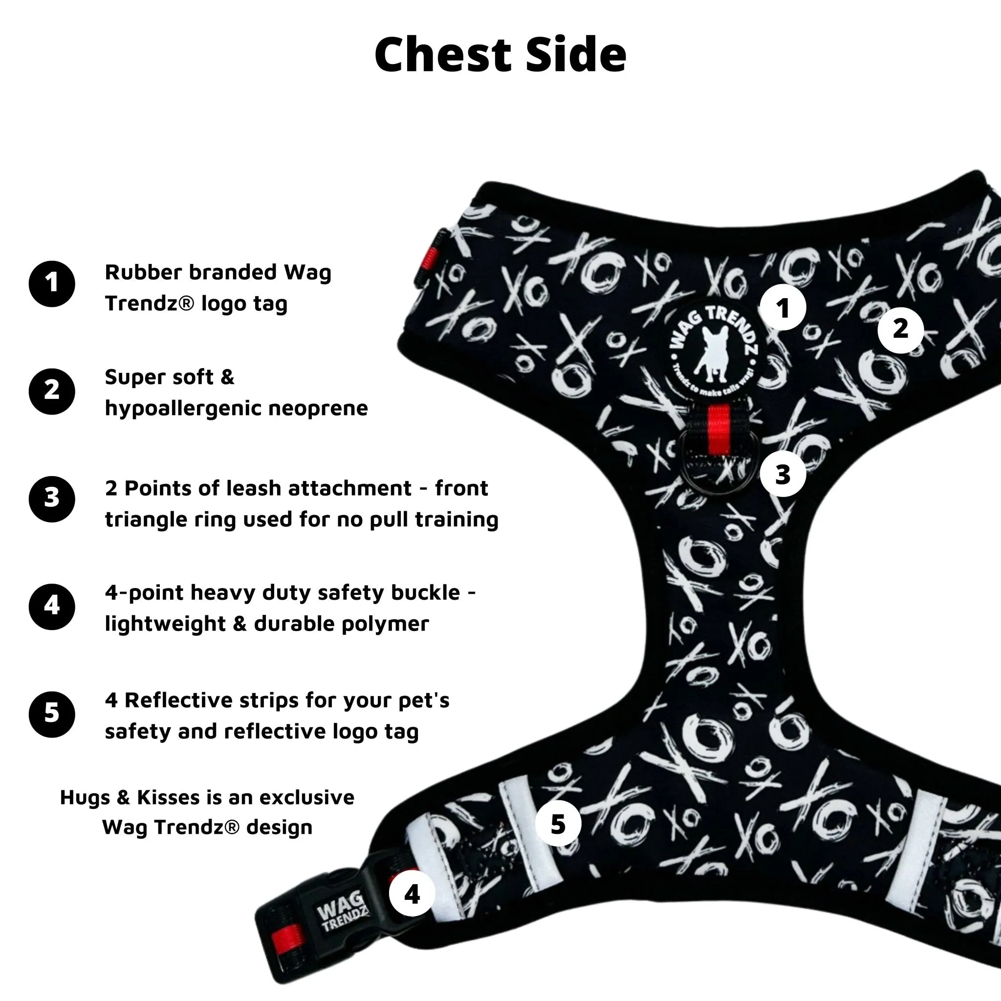 Dog Collar, Harness and Leash Set | XO Hugs & Kisses