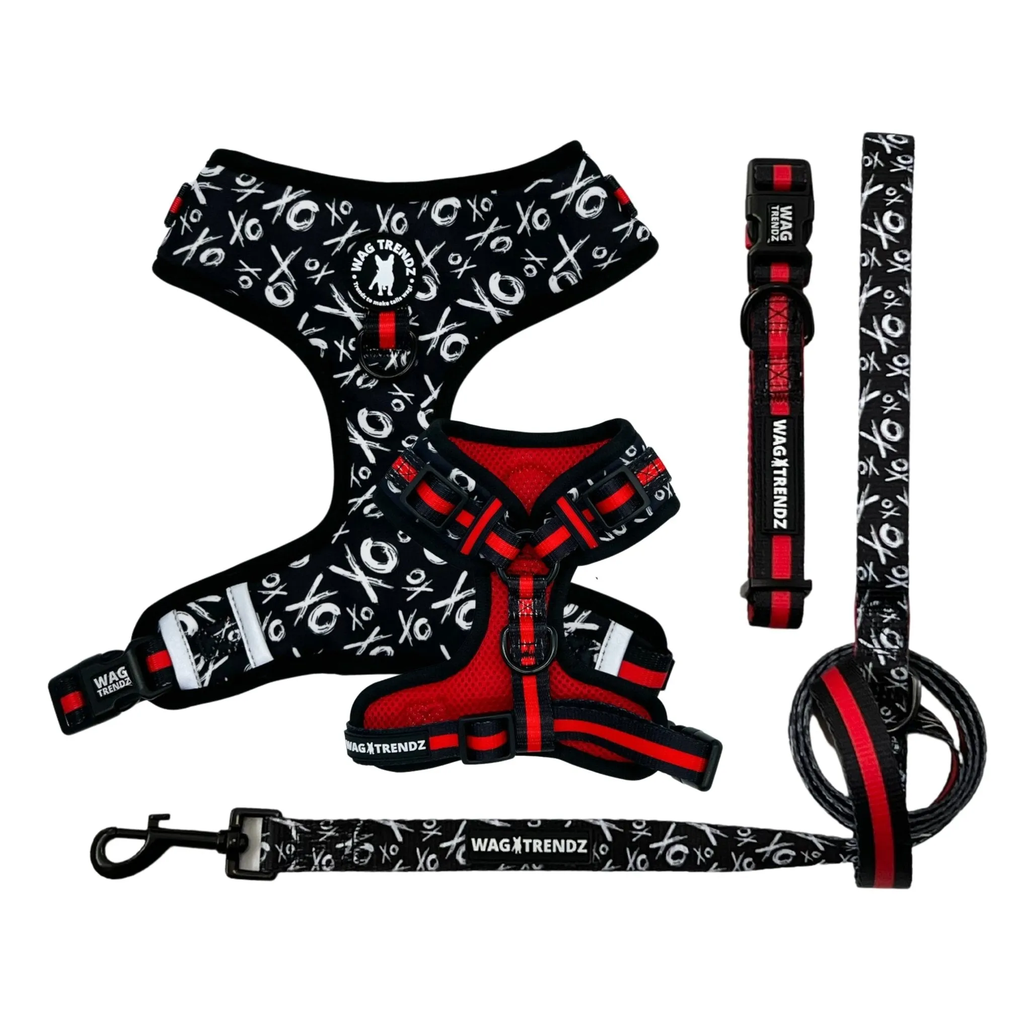 Dog Collar, Harness and Leash Set | XO Hugs & Kisses