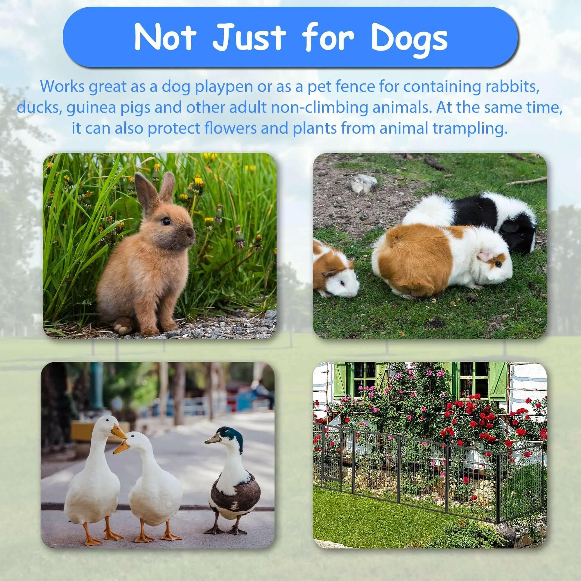 Dog Pens Outdoor 32" Height Foldable 16 Panels