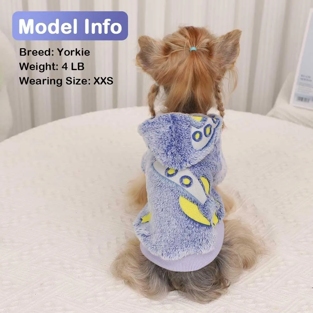 Dog Sweater, Glow in The Dark Dog Hoodie, Soft Flannel Pet Clothes for Boy Girl, Winter Warm Puppy Sweater for Chihuahua Yorkie Cat (Blue Universe,M)