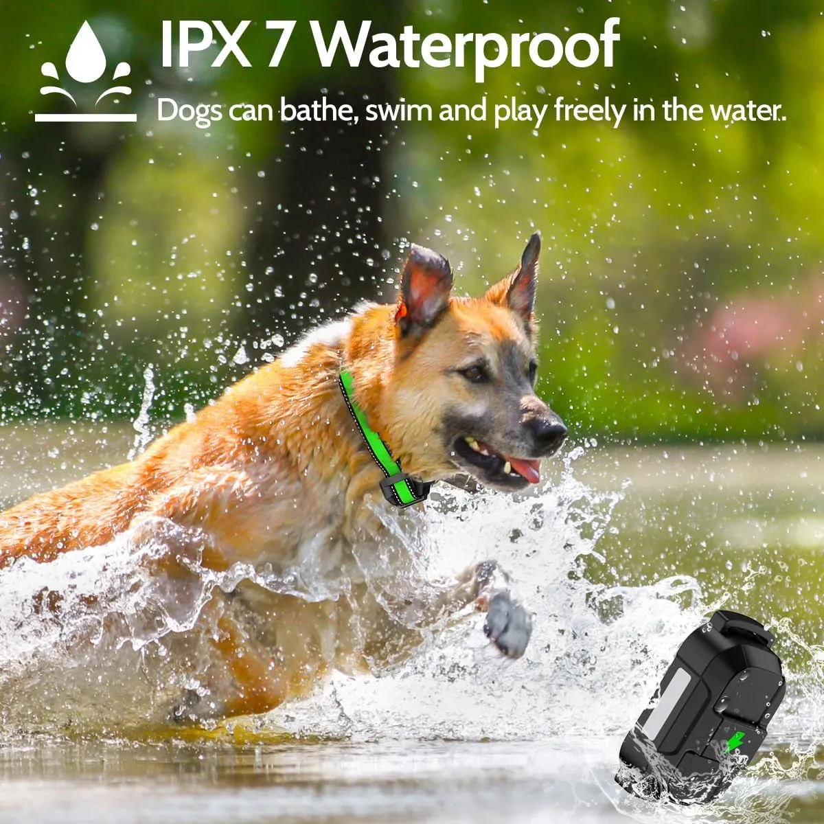 Dog Training Collar Electric Dog Collar with 4 Training Modes and Rechargeable Remote Waterproof Range 3300Ft for Small Medium Large Dogs(Green)