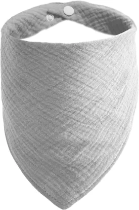 Dog's Bandanas Solid Color Cotton Pet Scarf with Adustable Button,Dark Gray,Large