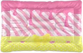 Dripping Candy with Bow Outdoor Dog Bed for Small Dogs Washable Waterproof Travel Pet Bed Mat Portable Cat Bed with Non-Slip Bottom for Indoor and Sleeping 36 x 24 Inch