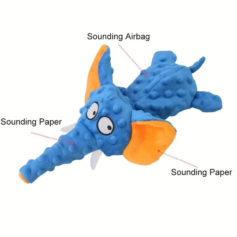 Durable Elephant Plush Chew Toy