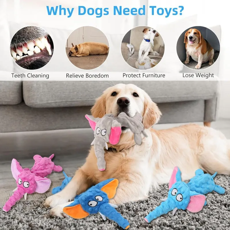 Durable Elephant Plush Chew Toy